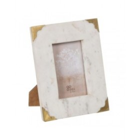 Cornice Portafoto Bianco Dorato Rame Marmo 10 x 15 cm 19 x 1,5 x 24 cm