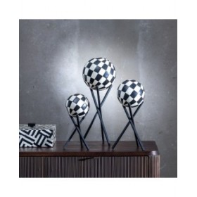 Statua Decorativa Bianco Nero Resina Ferro 15 x 15 x 25 cm