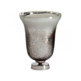 Vaso Argentato Alluminio Cristallo 25 x 25 x 33 cm