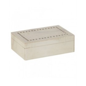 Scatola Decorativa Crema Dorato Resina Rame 23 x 15 x 8 cm
