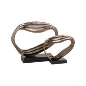 Statua Decorativa Nero Argentato Alluminio 36,8 x 15 x 32 cm