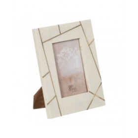 Cornice Portafoto Crema Dorato Resina Rame 10 x 15 cm 17 x 1,5 x 22 cm