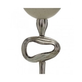 Portacandele Grigio Argentato Alluminio Cristallo 11 x 11 x 56 cm