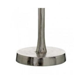 Portacandele Grigio Argentato Alluminio Cristallo 11 x 11 x 56 cm