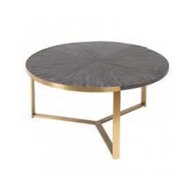 Tavolino da Caffè Dorato Marrone scuro 90 x 90 x 45 cm
