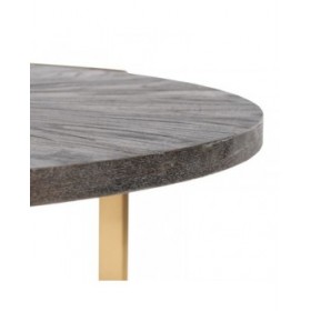 Tavolino da Caffè Dorato Marrone scuro 90 x 90 x 45 cm