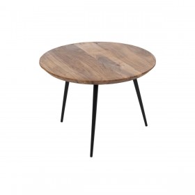 Set di 3 tavoli Legno Metallo Ferro Legno di acacia 50 x 50 x 45 cm