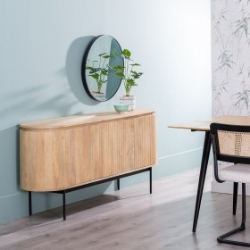 Credenza MONTMARTRE Nero Naturale Legno Ferro legno e metallo Legno di mango 170 x 40 x 75 cm
