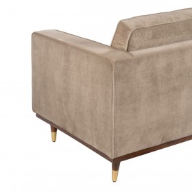 Divano 172 x 89 x 91 cm Champagne Tessuto Sintetico Legno Velluto