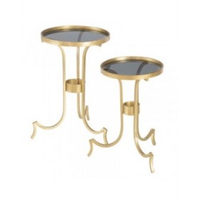 Set di 2 tavoli Dorato Affumicato 38,5 x 38,5 x 61 cm (2 Unità)