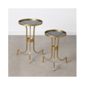 Set di 2 tavoli Dorato Affumicato 38,5 x 38,5 x 61 cm (2 Unità)