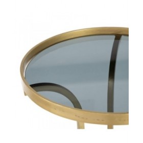 Set di 2 tavoli Dorato Affumicato 38,5 x 38,5 x 61 cm (2 Unità)