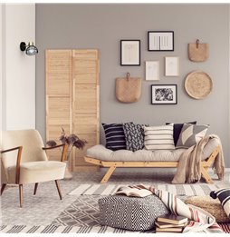 Tavolo da Pranzo 90 x 90 x 77 cm Naturale Nero Legno Ferro