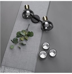 Specchio da parete 50 x 1,5 x 50 cm Cristallo Grigio Metallo