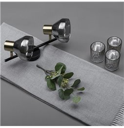 Specchio da parete 50 x 1,5 x 50 cm Cristallo Grigio Metallo