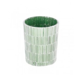 Portacandele Verde Cristallo Cemento 10 x 10 x 13 cm