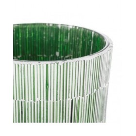 Portacandele Verde Cristallo Cemento 10 x 10 x 13 cm
