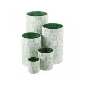 Portacandele Verde Cristallo Cemento 10 x 10 x 13 cm