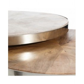 Tavolino da Caffè Argentato Naturale 100 x 100 x 45 cm (2 Unità)