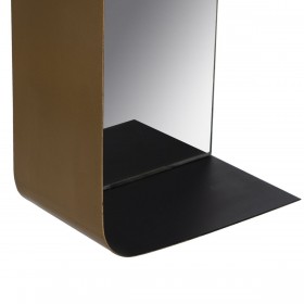 Specchio da parete 20 x 12 x 50 cm Nero Dorato Metallo