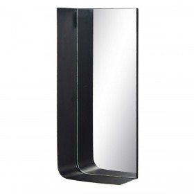 Specchio da parete 20 x 12 x 50 cm Nero Dorato Metallo