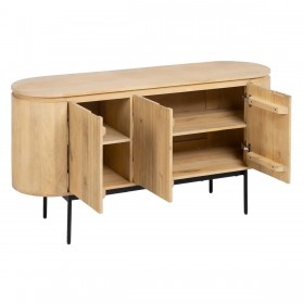Credenza MONTMARTRE Nero Naturale Ferro Legno di mango 140 x 40 x 75 cm