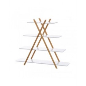 Scaffale da Bagno Bianco Naturale 125 x 30 x 103 cm