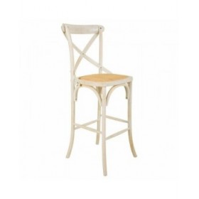 Sgabello Alexandra House Living Bianco Rattan 53 x 116 x 45 cm