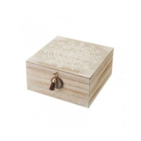 Set di Cestini Bianco Naturale Legno MDF 20 x 20 x 10 cm