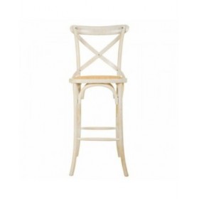 Sgabello Alexandra House Living Bianco Rattan 53 x 116 x 45 cm