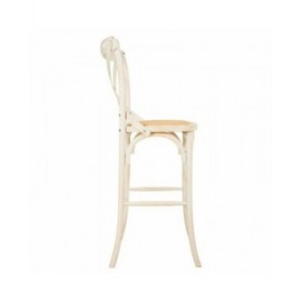 Sgabello Alexandra House Living Bianco Rattan 53 x 116 x 45 cm