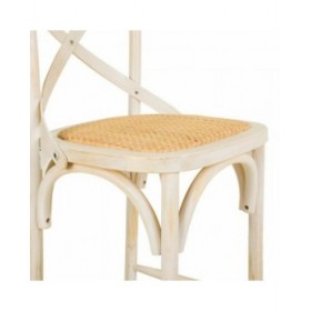 Sgabello Alexandra House Living Bianco Rattan 53 x 116 x 45 cm
