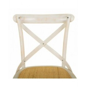 Sgabello Alexandra House Living Bianco Rattan 53 x 116 x 45 cm