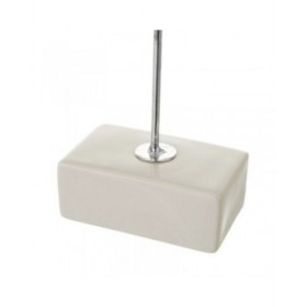 Portacandele Bianco Argentato Ceramica Ferro 18,4 x 8,4 x 29,1 cm