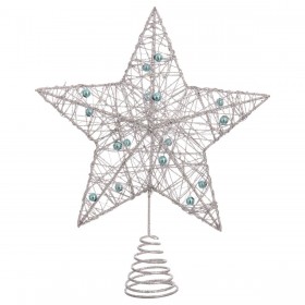 Stella di Natale Argentato Metallo 20 x 5 x 25 cm