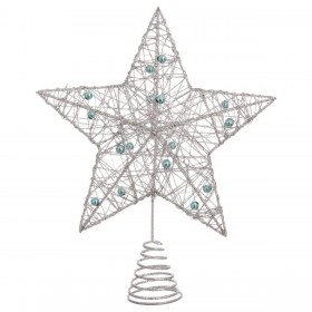 Stella di Natale Argentato Metallo 20 x 5 x 25 cm
