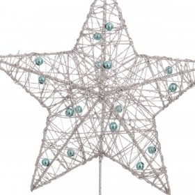 Stella di Natale Argentato Metallo 20 x 5 x 25 cm