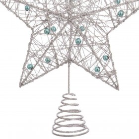 Stella di Natale Argentato Metallo 20 x 5 x 25 cm