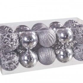Palle di Natale Argentato Plastica 5 x 5 x 5 cm (20 Unità)