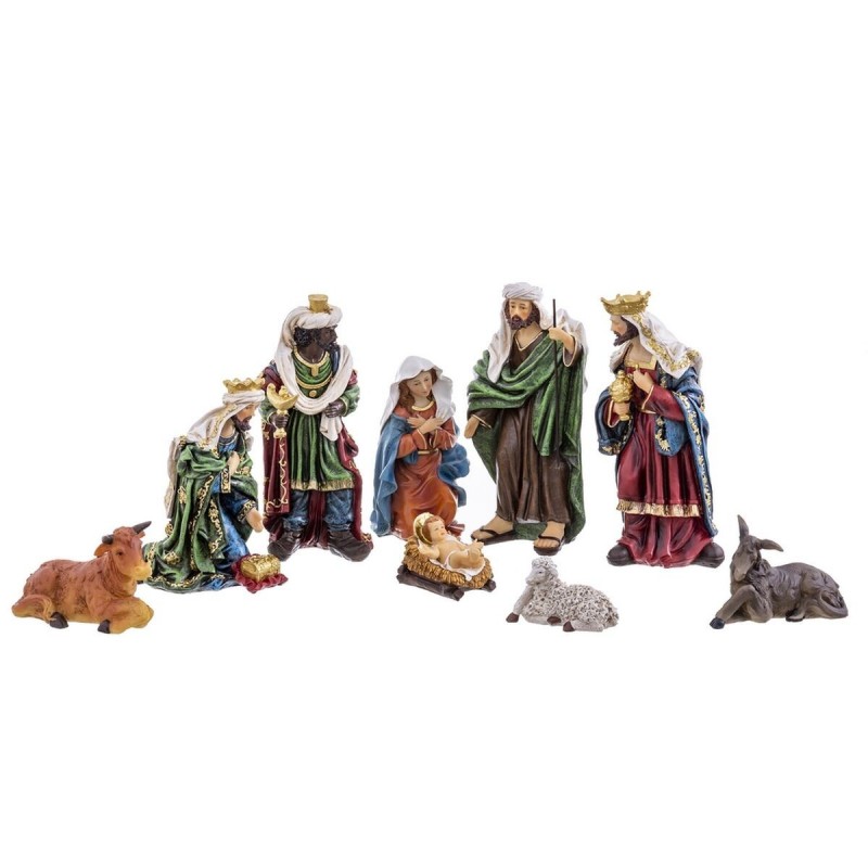 Decorazione Natalizia Multicolore Poliresina Natività/Presepe 31,5 cm (9 Pezzi)