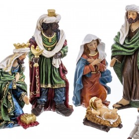 Decorazione Natalizia Multicolore Poliresina Natività/Presepe 31,5 cm (9 Pezzi)