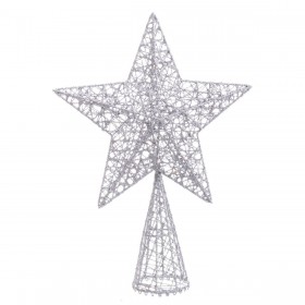 Stella di Natale Argentato Metallo 20 x 6 x 28 cm