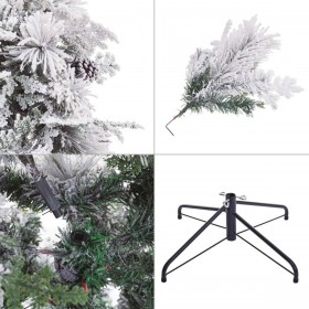 Albero di Natale Bianco Verde PVC Metallo Polietilene 210 cm