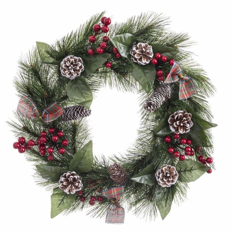 Ghirlanda di Natale Bianco Rosso Verde Naturale PVC 40 cm