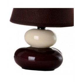 Lampada da tavolo Marrone Crema PVC Stoffa Ceramica 40 W 15 x 15 x 23 cm