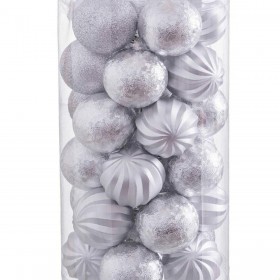 Palle di Natale Argentato Plastica 6 x 6 x 6 cm (30 Unità)