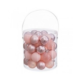 Palle di Natale Rosa Plastica Ø 5 cm (40 Unità)