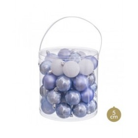 Palle di Natale Azzurro Plastica Ø 5 cm (40 Unità)