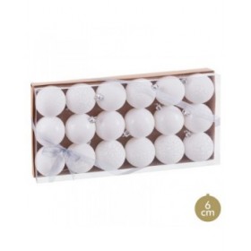 Palle di Natale Bianco Plastica Ø 6 cm (18 Unità)