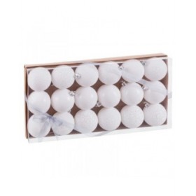 Palle di Natale Bianco Plastica Ø 6 cm (18 Unità)